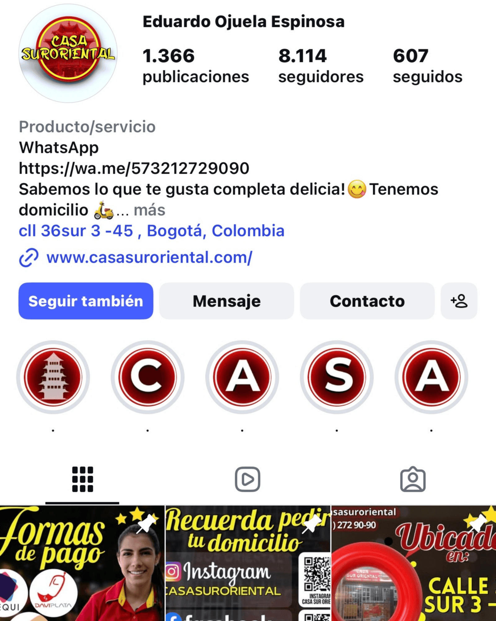 Casa Sur Oriental Instagram