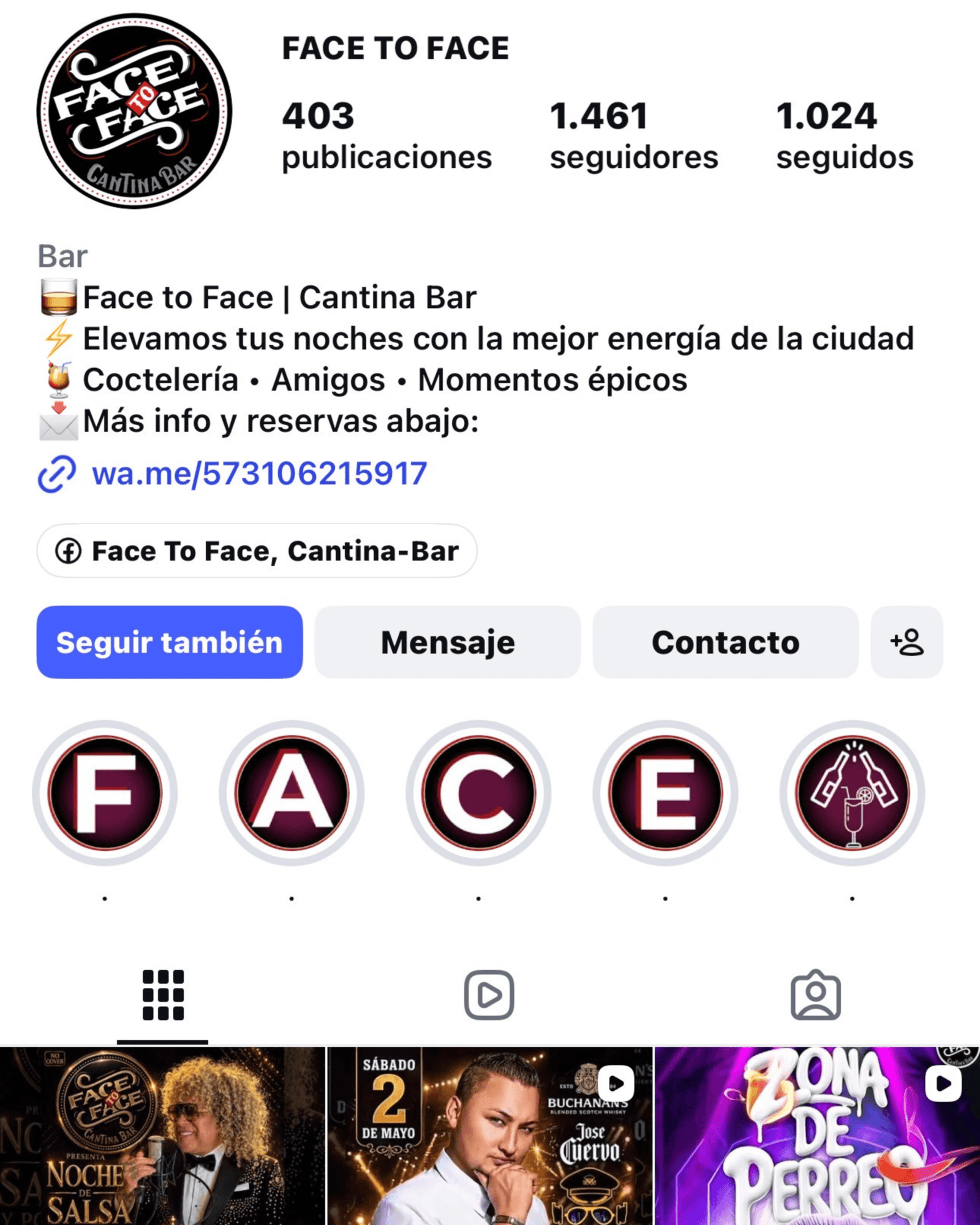 Face To Face Instagram